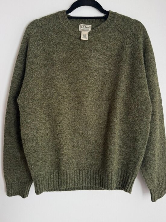 L.L. Bean Other - 100% Shetland Wool Army Green Crewneck | LL Bean | Men's M